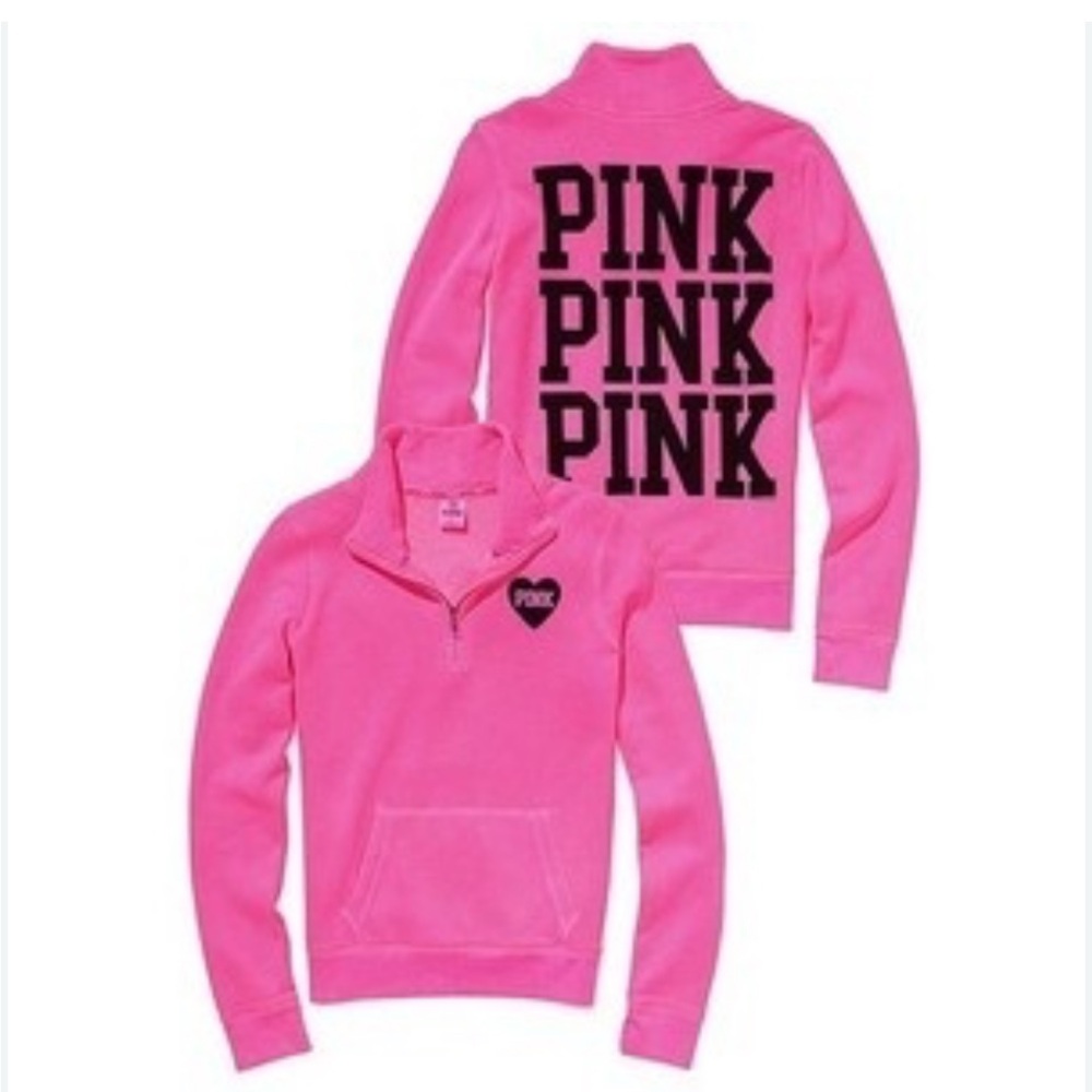 Victoria’s Secret PINK Y2K Quarter-Zip Sweatshirt M Casual Lounge Pullover